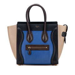 Micro Tricolor Leather Luggage Tote