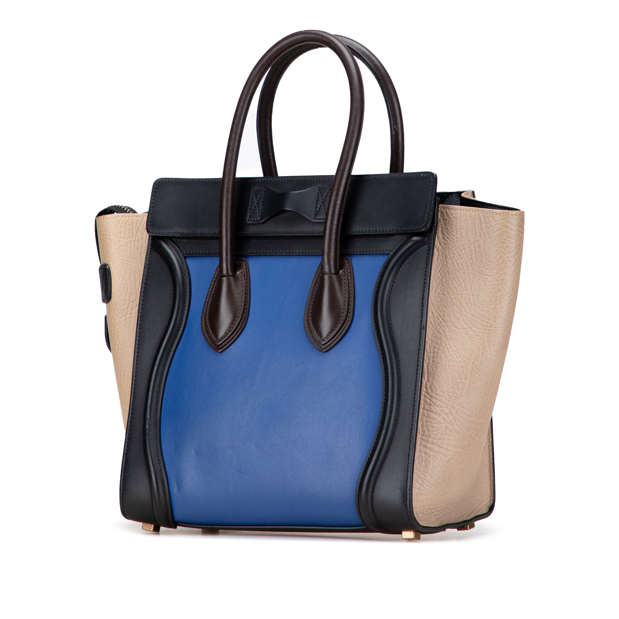 Micro Tricolor Leather Luggage Tote