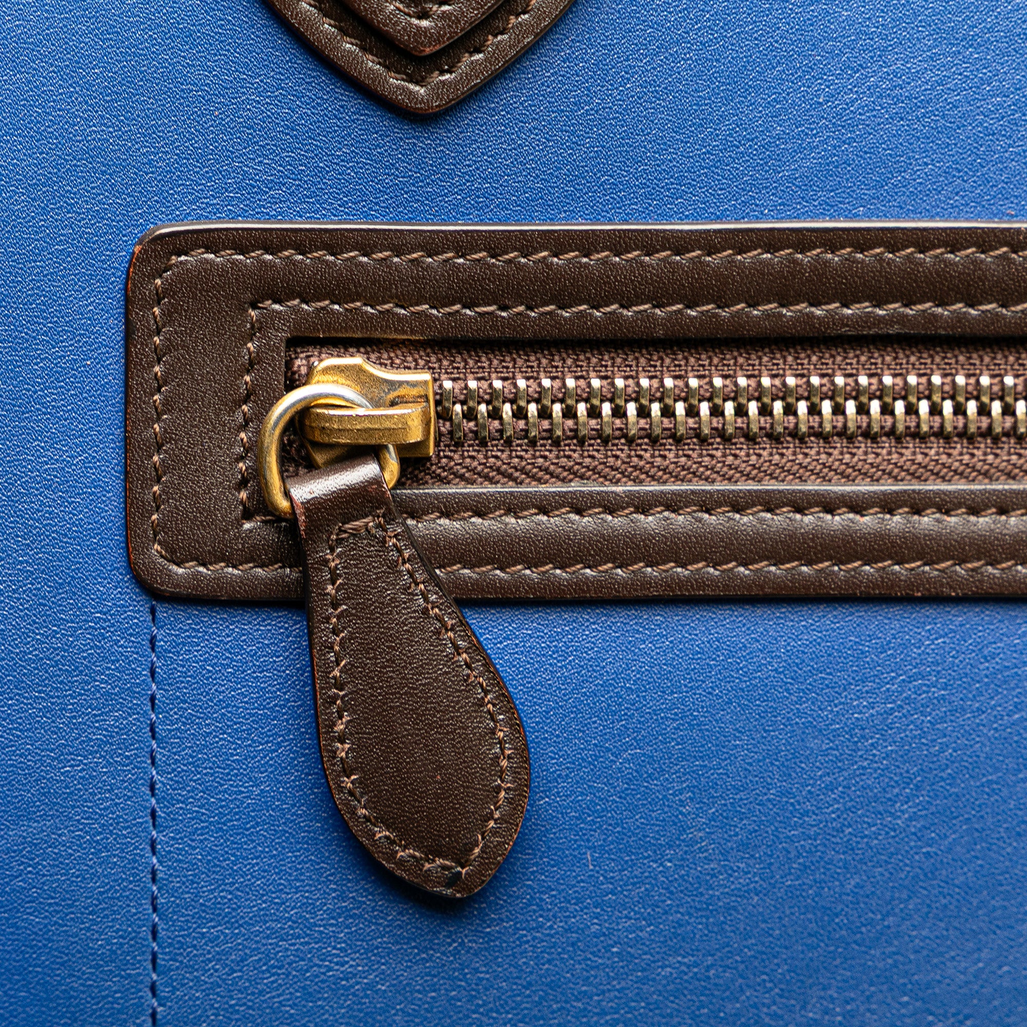 Micro Tricolor Leather Luggage Tote