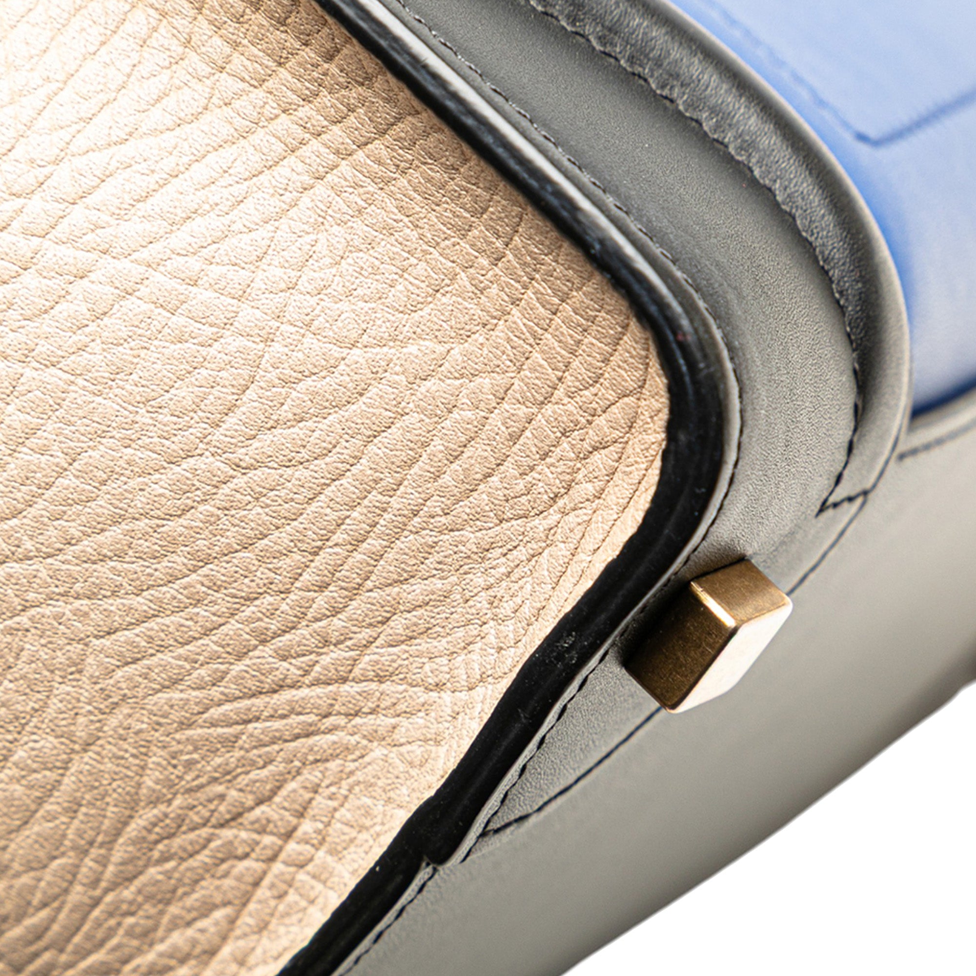 Micro Tricolor Leather Luggage Tote