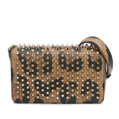 Leopard Print Calfskin Empire Spiked Zoompouch Crossbody_0