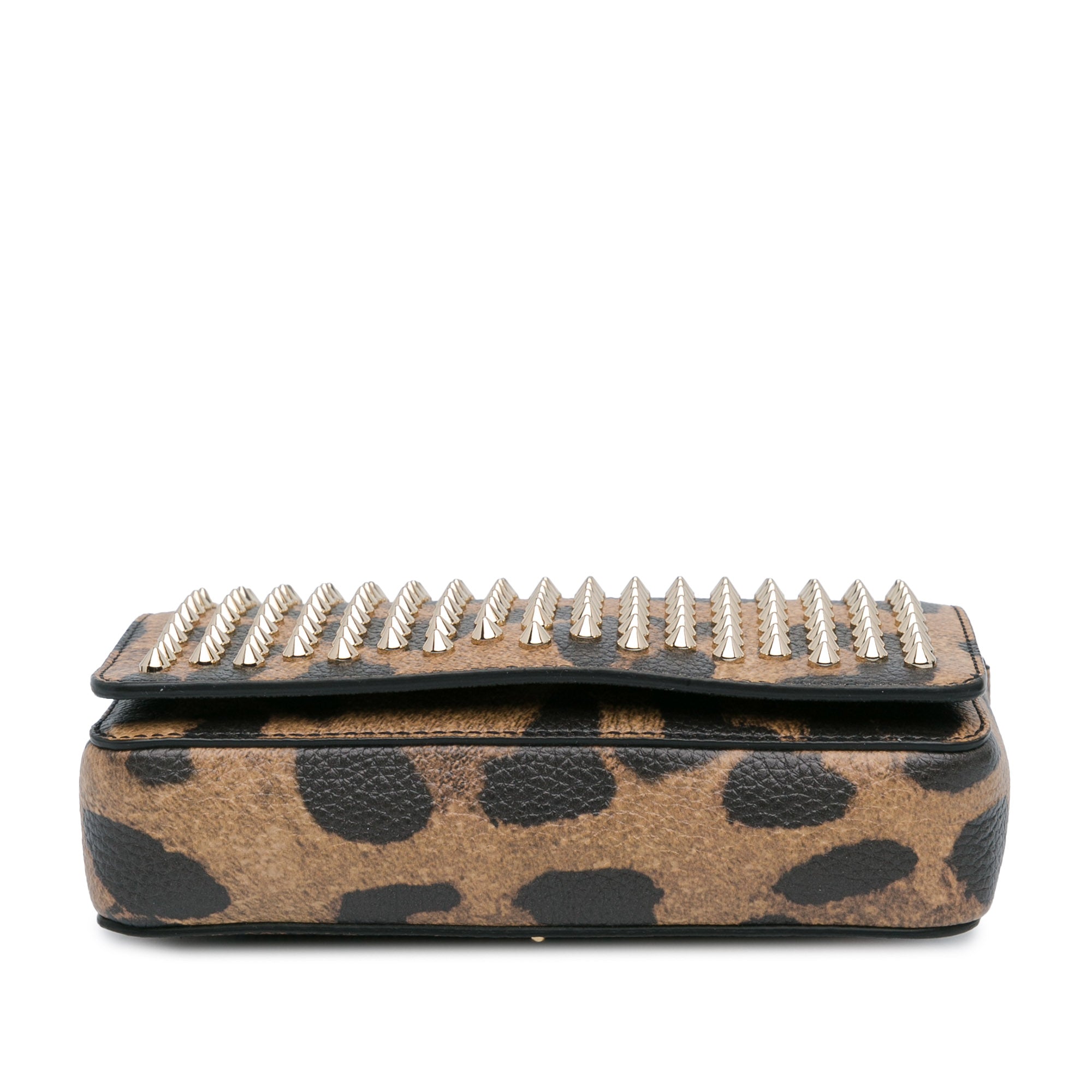 Leopard Print Calfskin Empire Spiked Zoompouch Crossbody_3