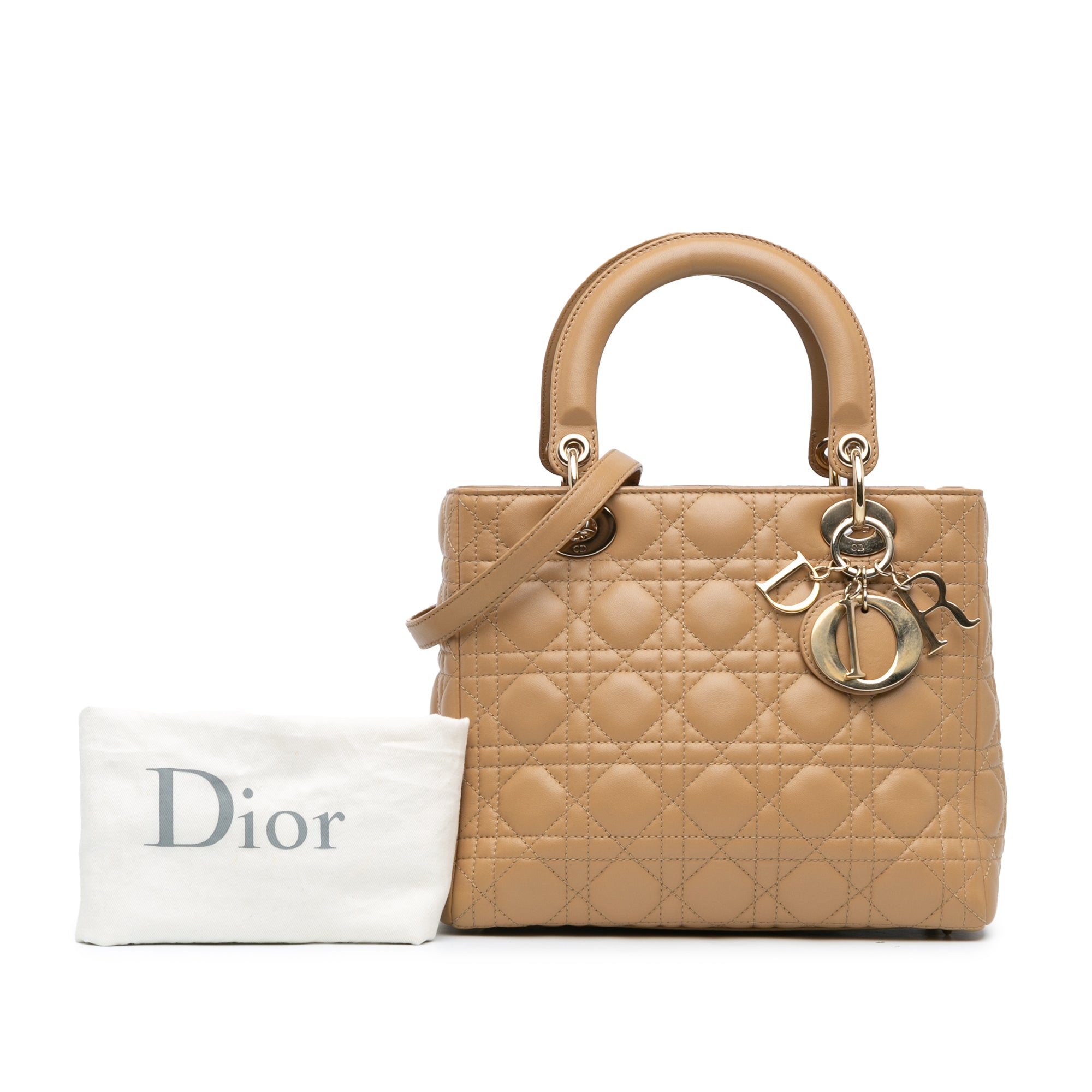 Medium Lambskin Cannage Lady Dior