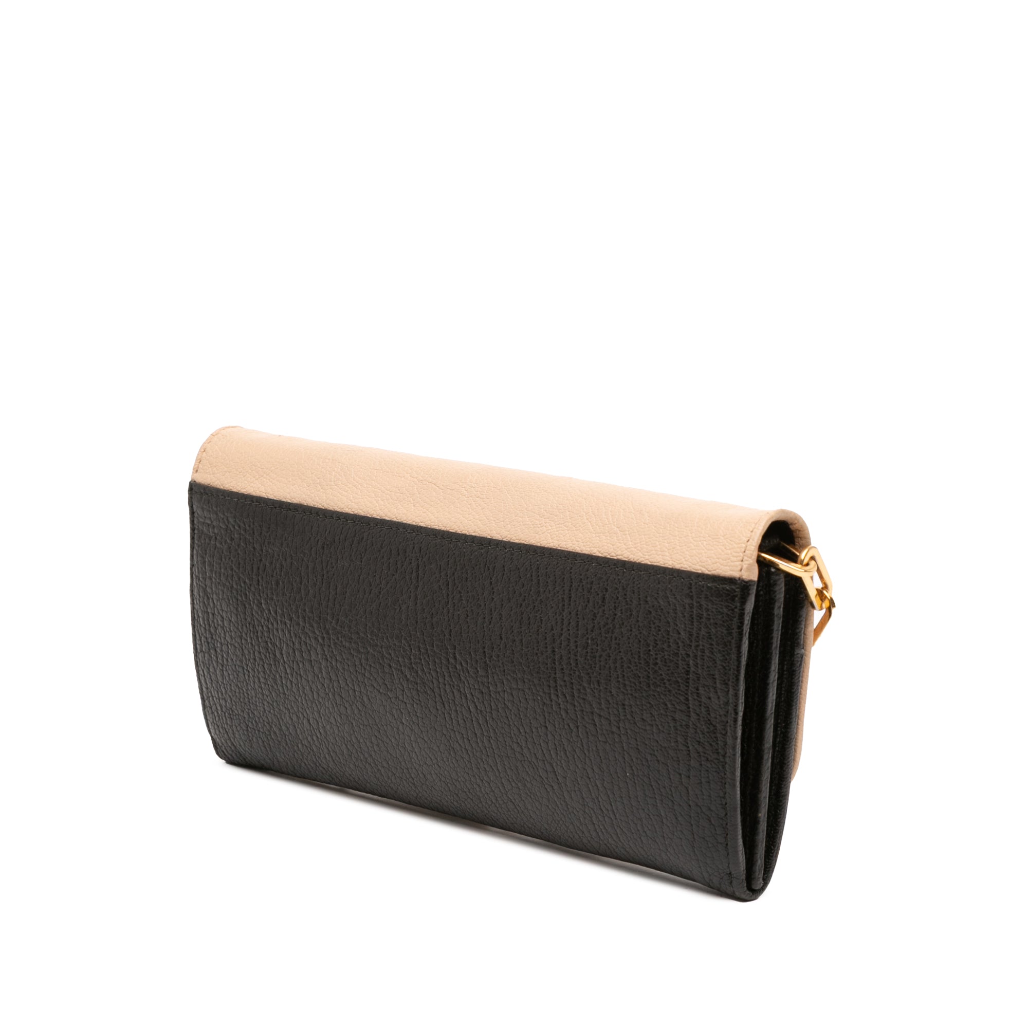 Bicolor Leather Wallet On Chain