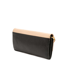 Bicolor Leather Wallet On Chain