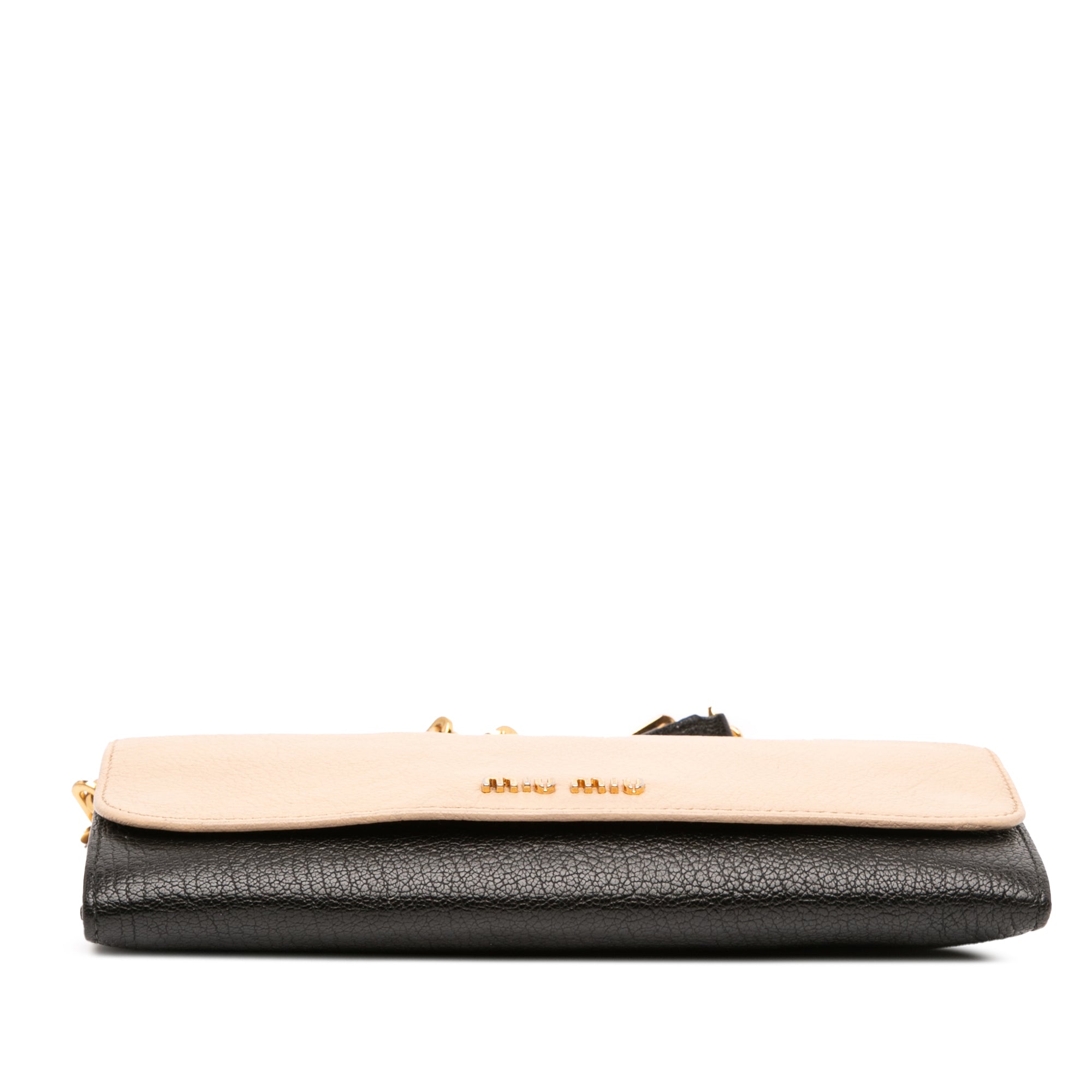 Bicolor Leather Wallet On Chain