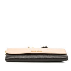 Bicolor Leather Wallet On Chain