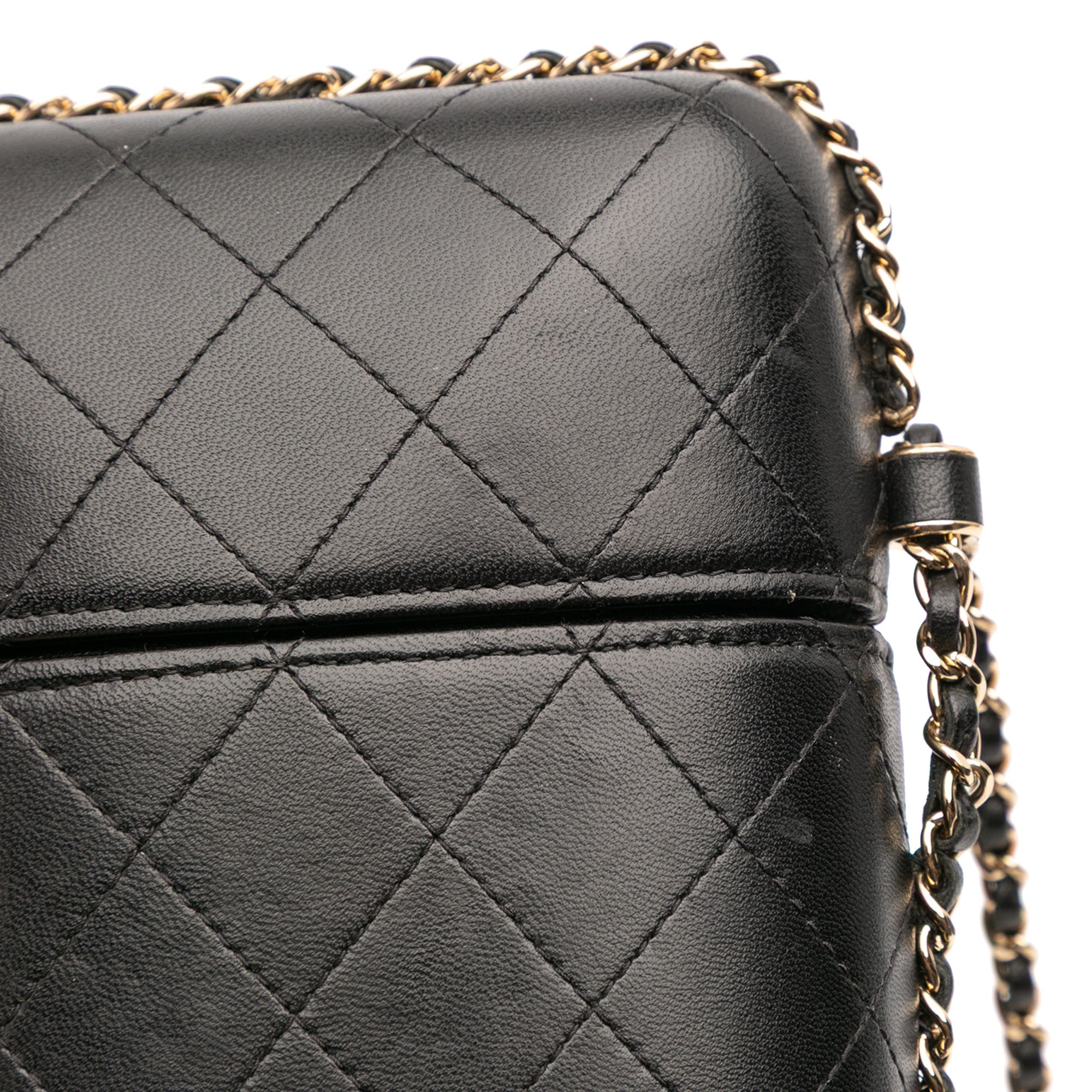 CC Quilted Lambskin Chain Around Phone Holder