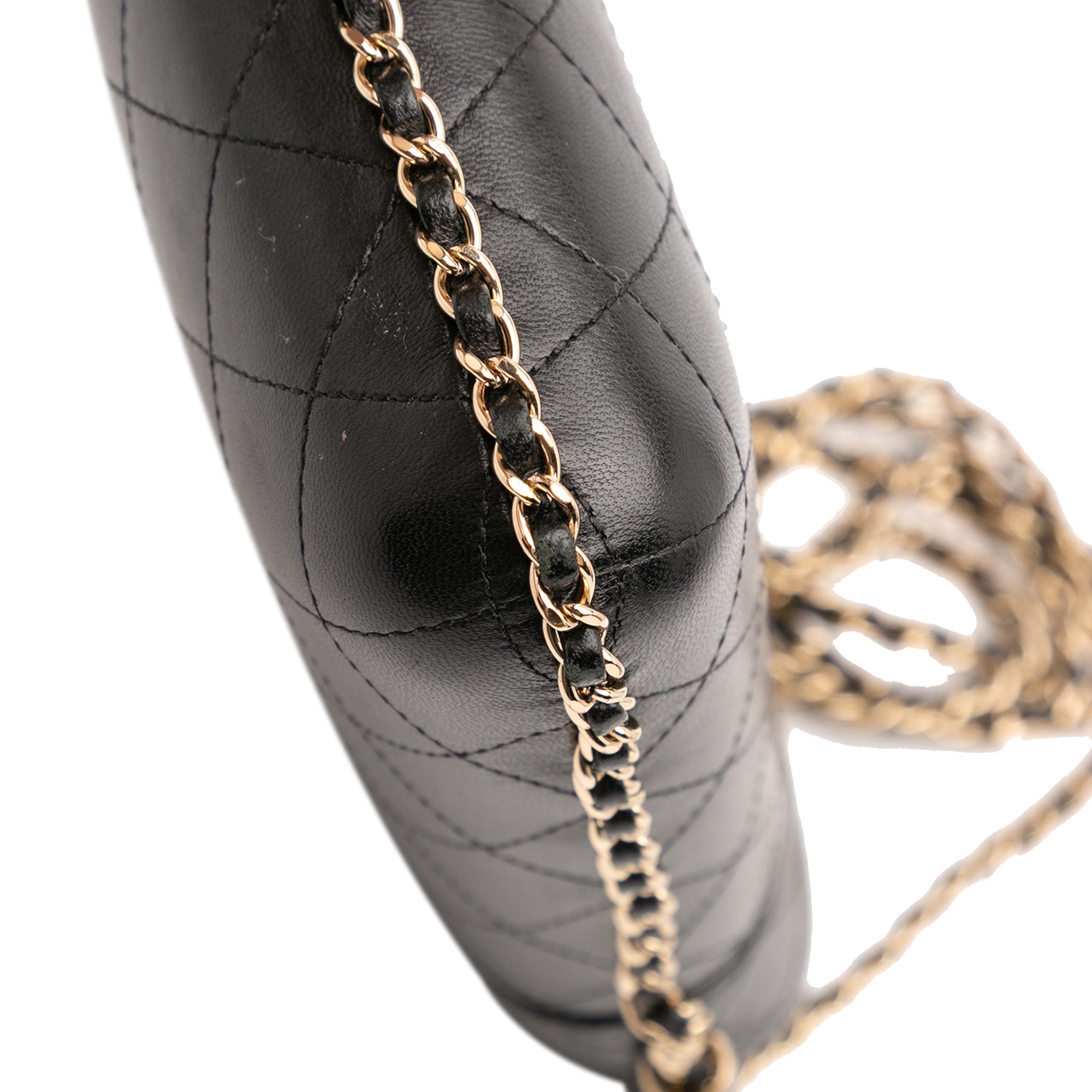CC Quilted Lambskin Chain Around Phone Holder