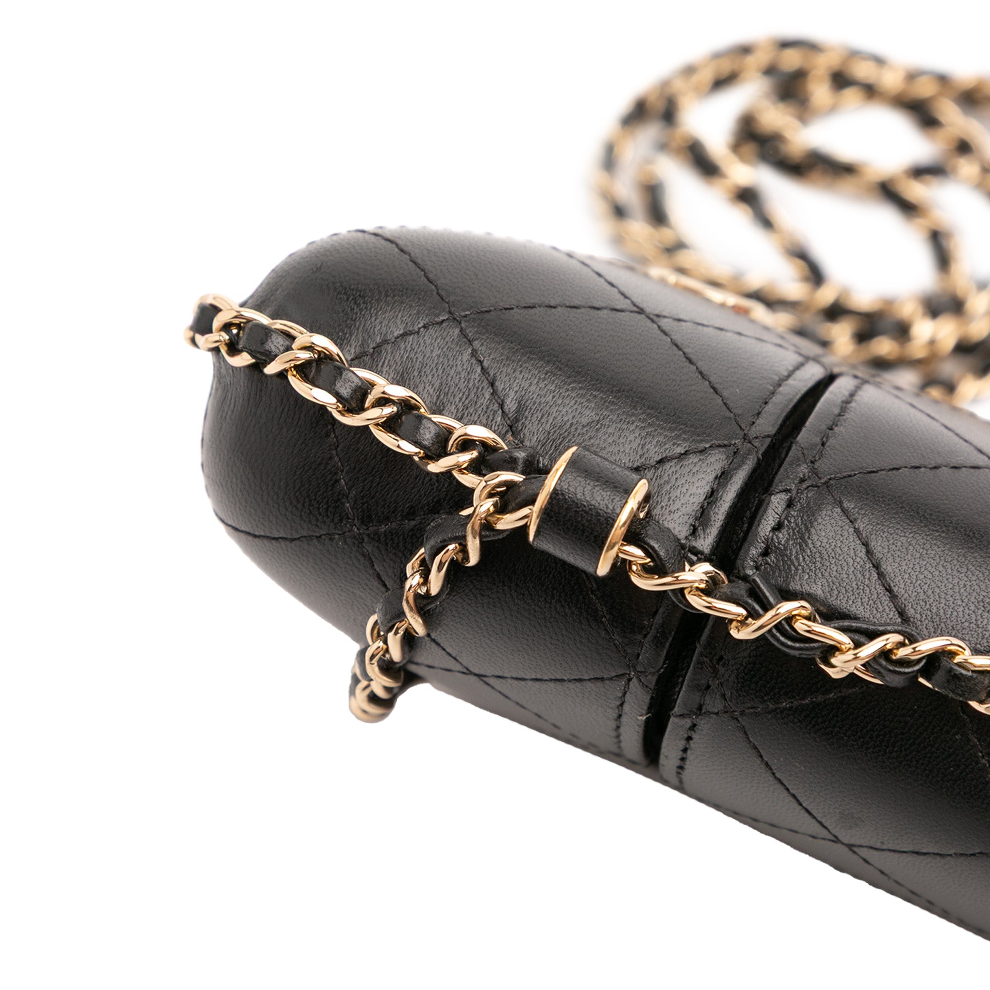 CC Quilted Lambskin Chain Around Phone Holder