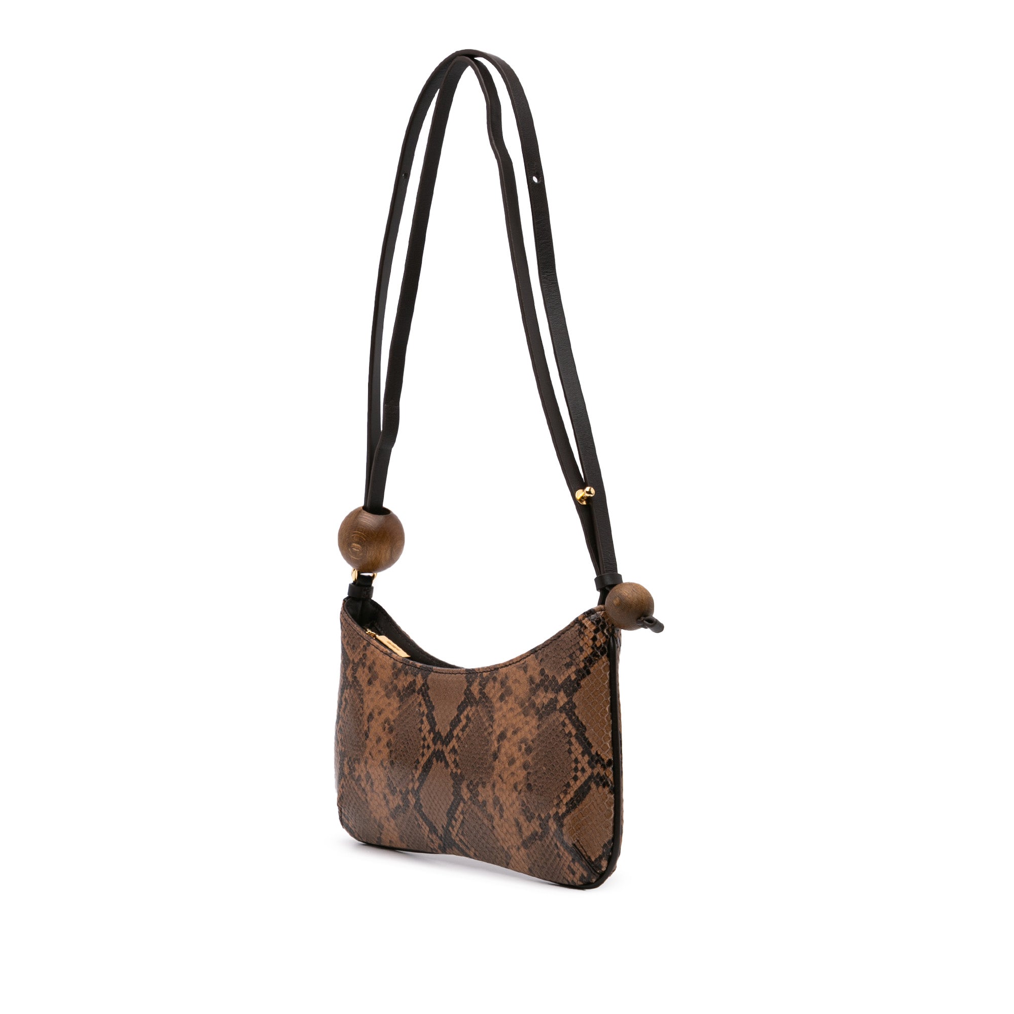 Python Embossed Le Bisou Perle Shoulder Bag
