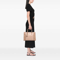 Large Bicolor Saffiano Lux Galleria Double Zip Satchel