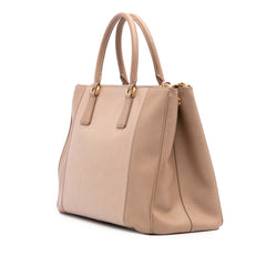 Large Bicolor Saffiano Lux Galleria Double Zip Satchel