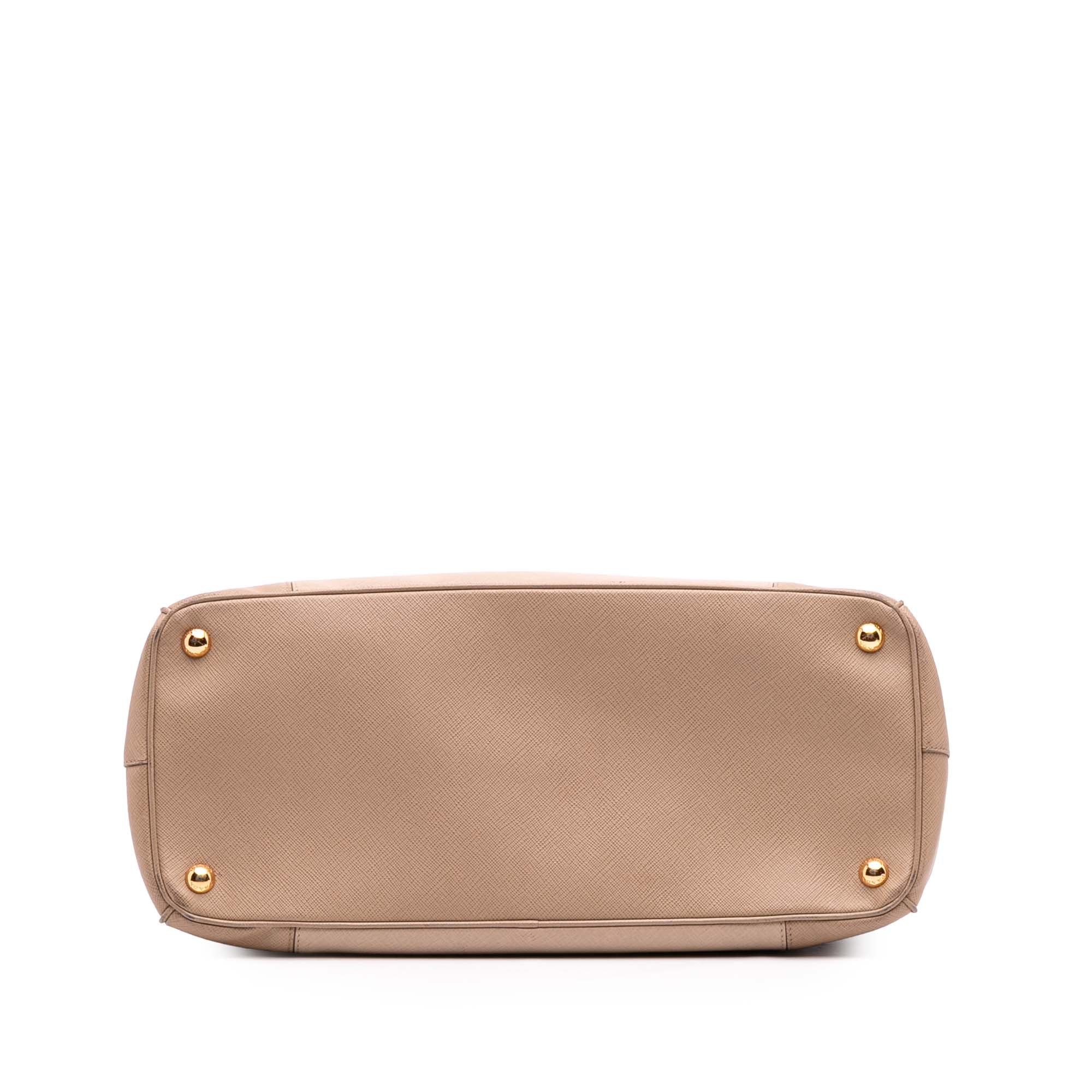 Large Bicolor Saffiano Lux Galleria Double Zip Satchel