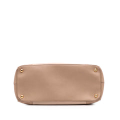 Large Bicolor Saffiano Lux Galleria Double Zip Satchel