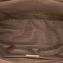 Large Bicolor Saffiano Lux Galleria Double Zip Satchel