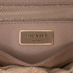 Large Bicolor Saffiano Lux Galleria Double Zip Satchel
