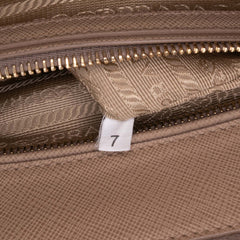 Large Bicolor Saffiano Lux Galleria Double Zip Satchel
