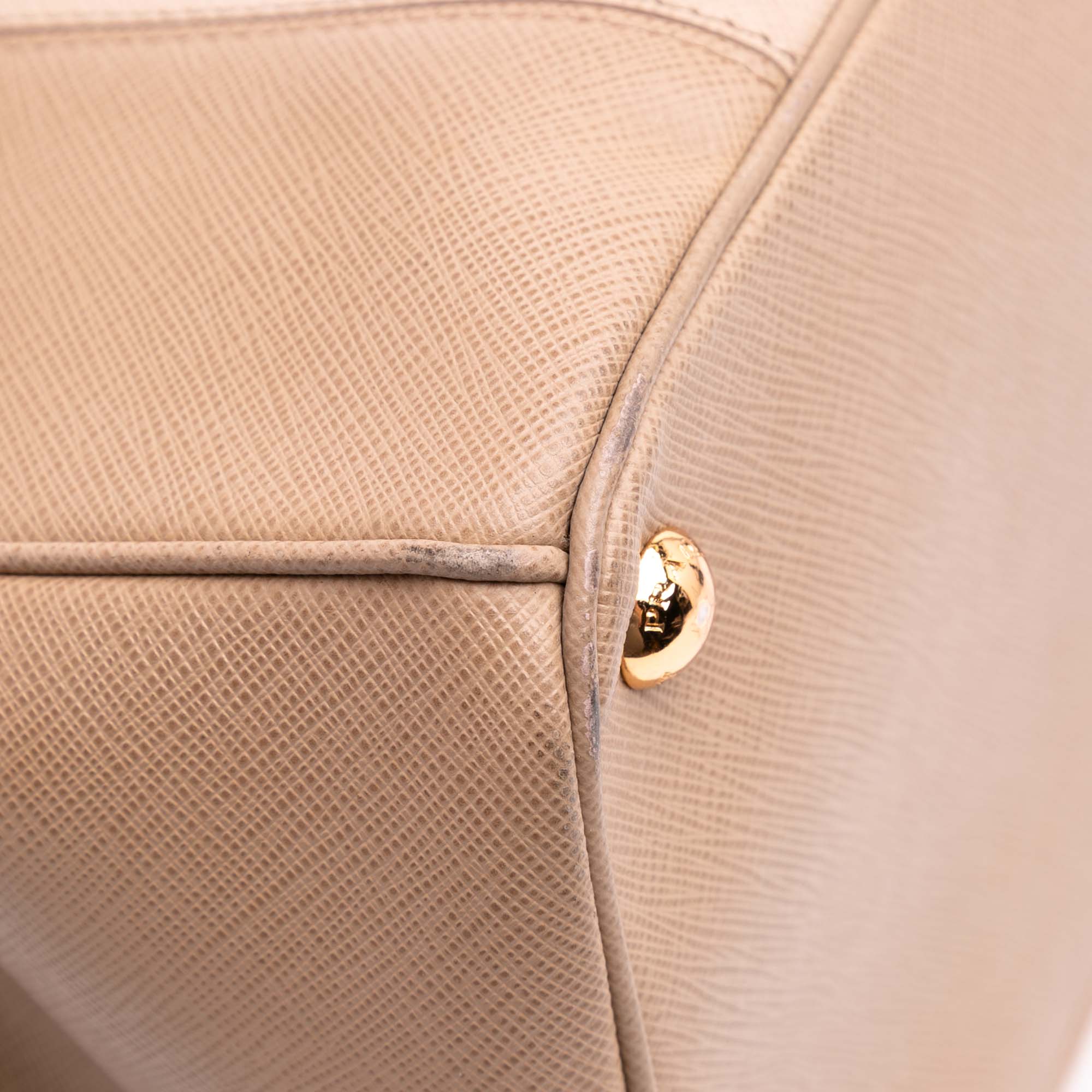 Large Bicolor Saffiano Lux Galleria Double Zip Satchel