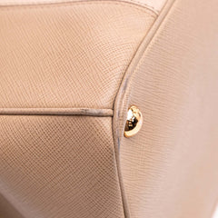 Large Bicolor Saffiano Lux Galleria Double Zip Satchel