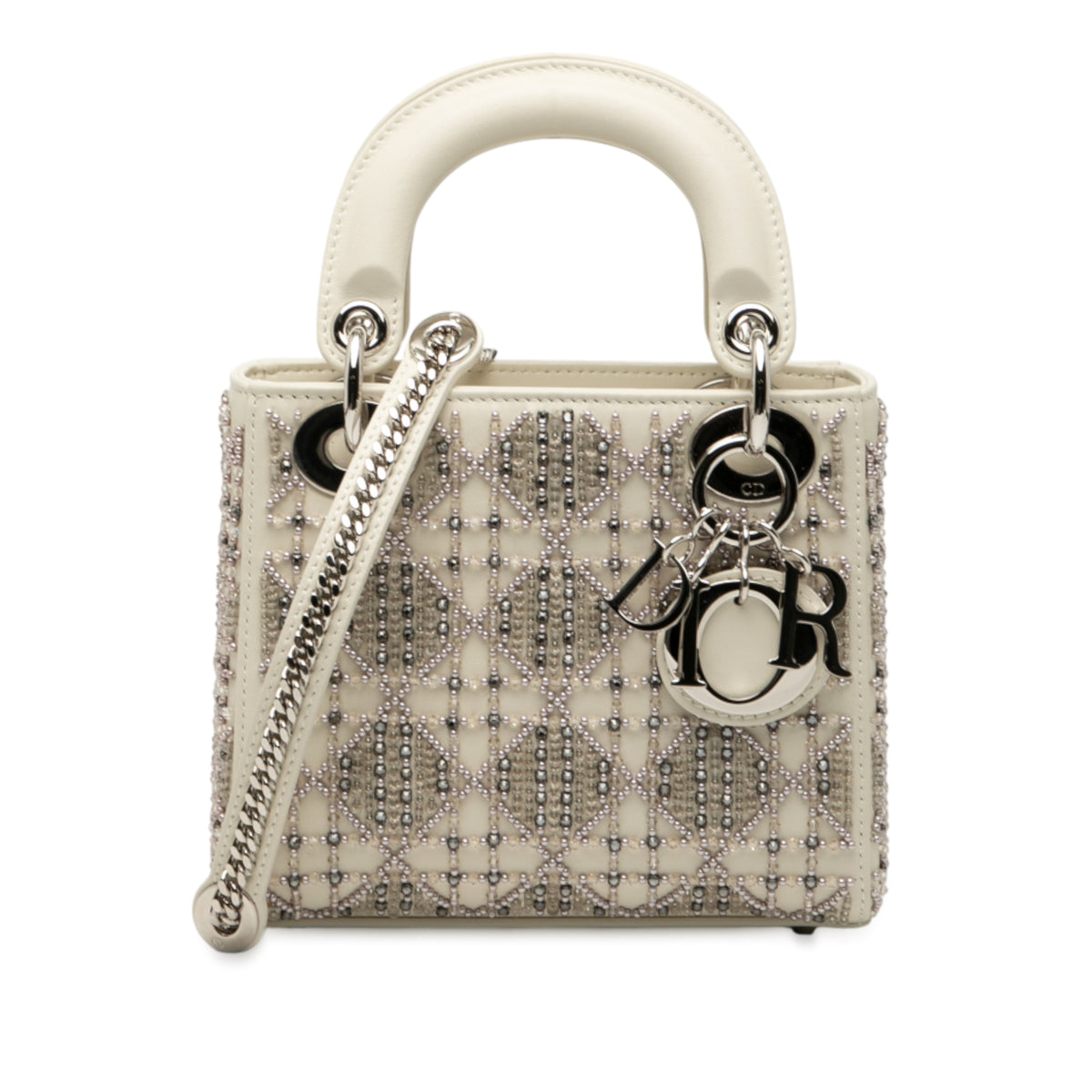 Mini Beaded Lambskin Cannage Lady Dior
