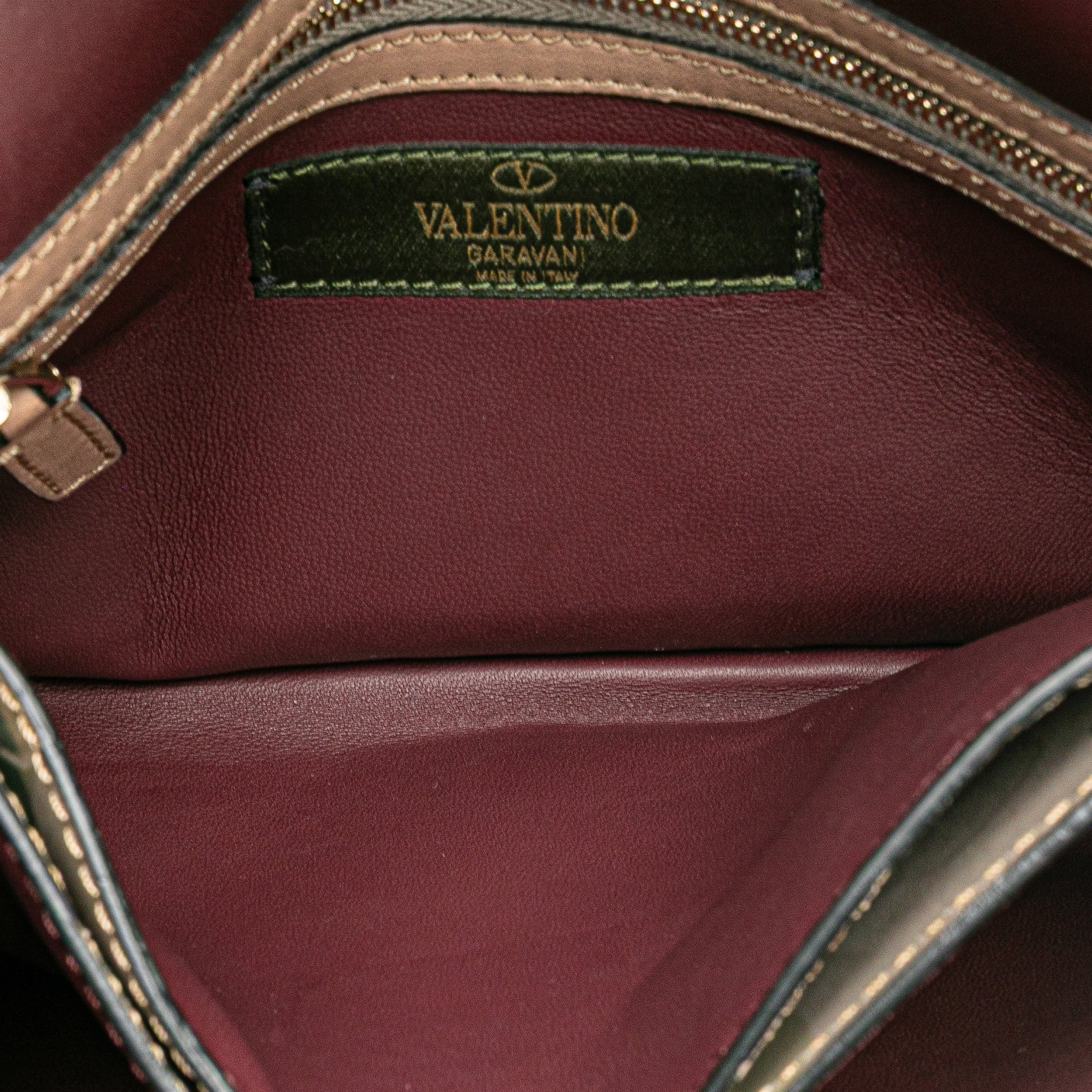 Canvas and Nappa Camouflage Rockstud Wristlet Clutch