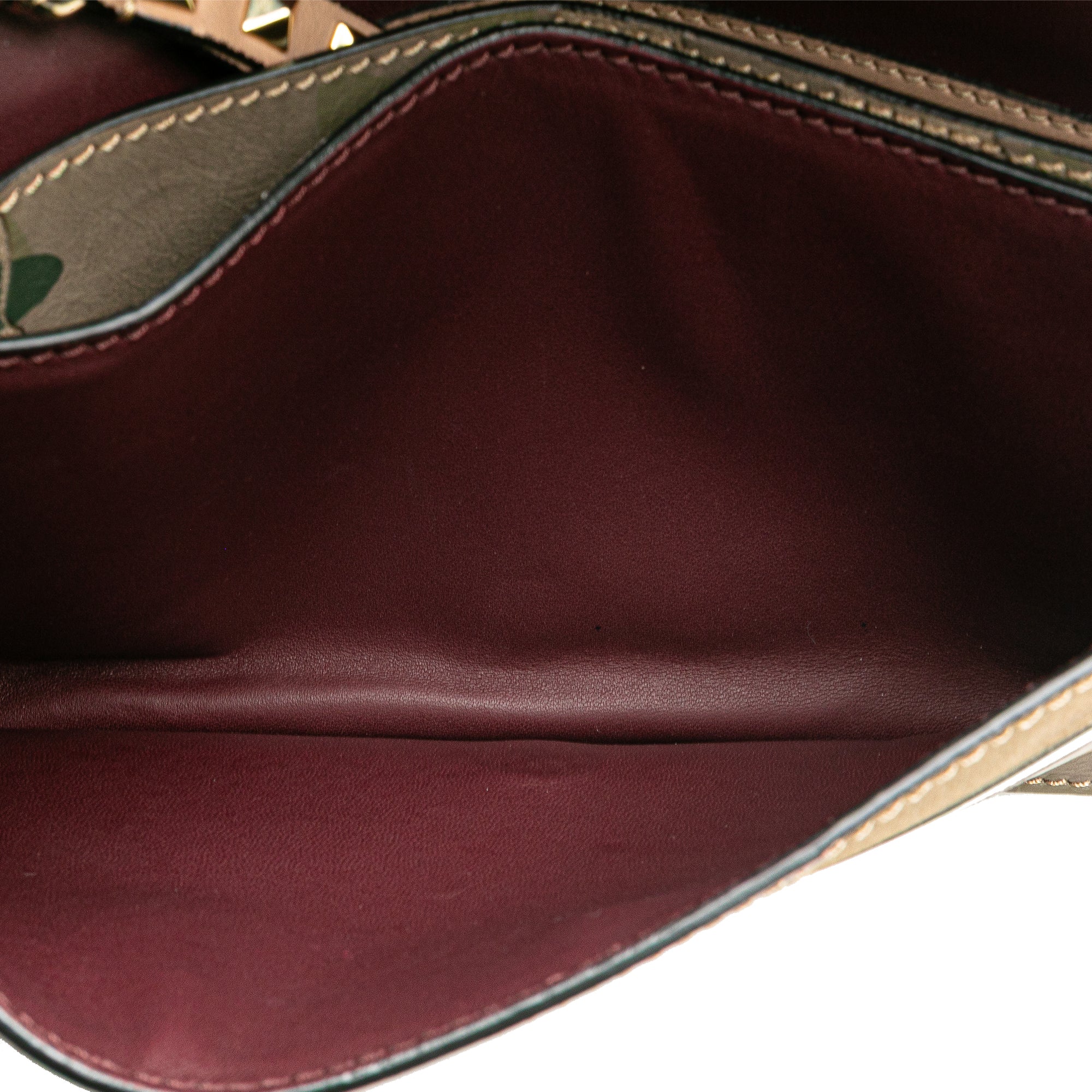 Canvas and Nappa Camouflage Rockstud Wristlet Clutch