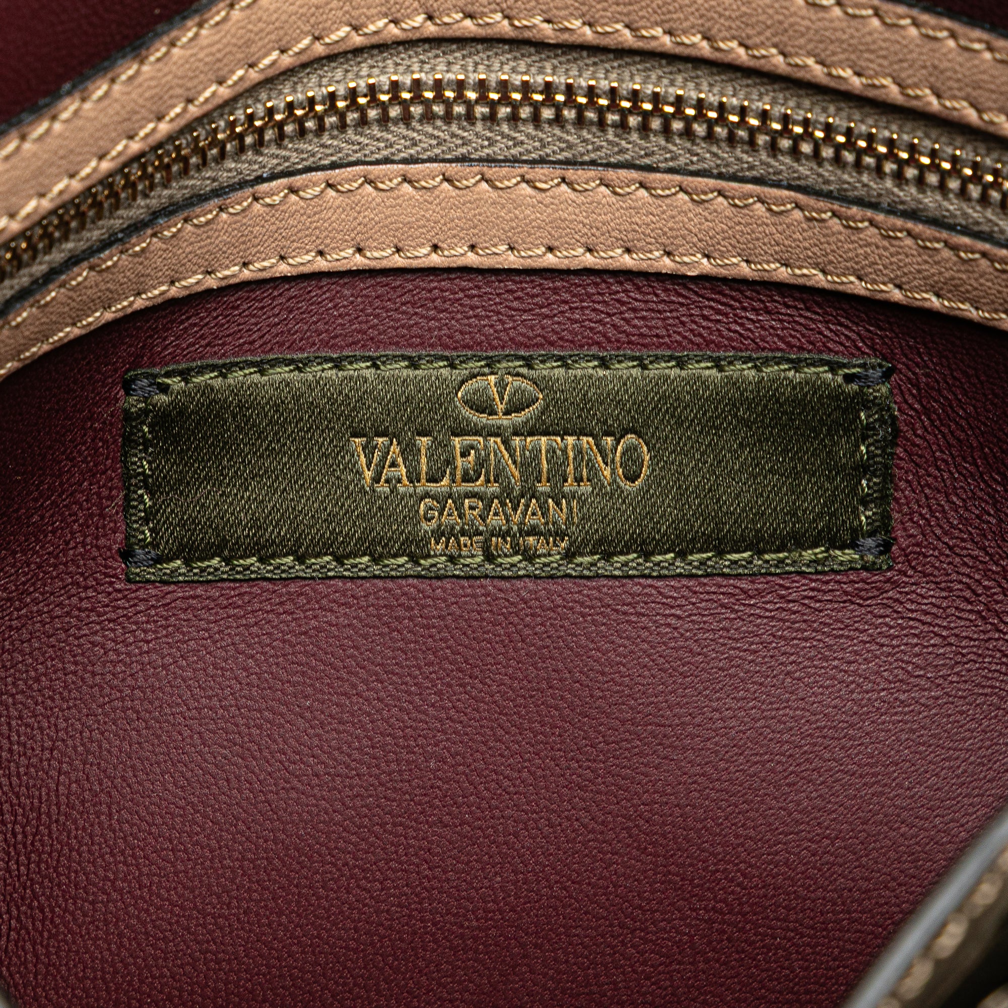 Canvas and Nappa Camouflage Rockstud Wristlet Clutch