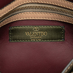 Canvas and Nappa Camouflage Rockstud Wristlet Clutch