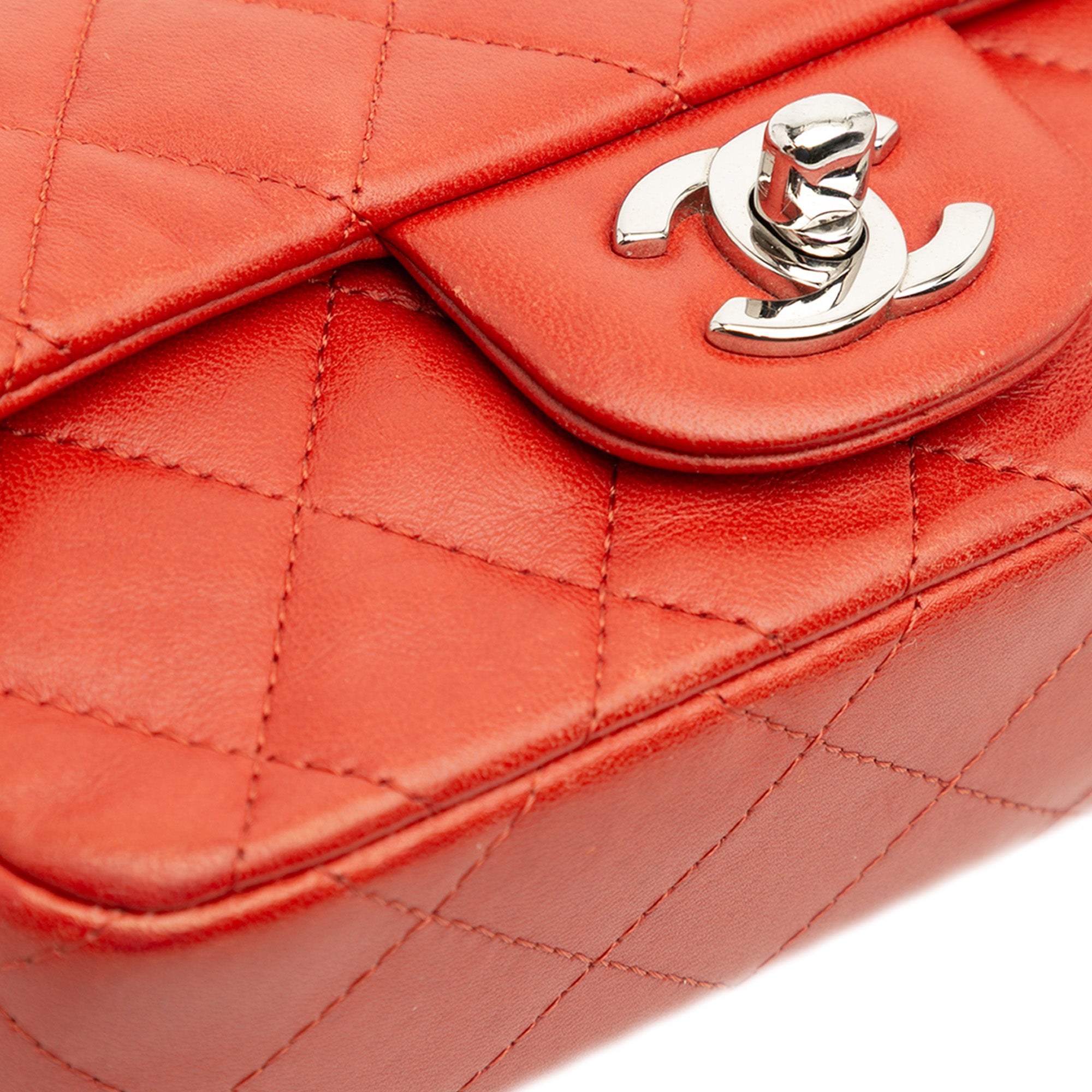 Extra Mini Rectangular Classic Lambskin Single Flap