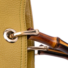 Tall Leather Bamboo Shopper Tote