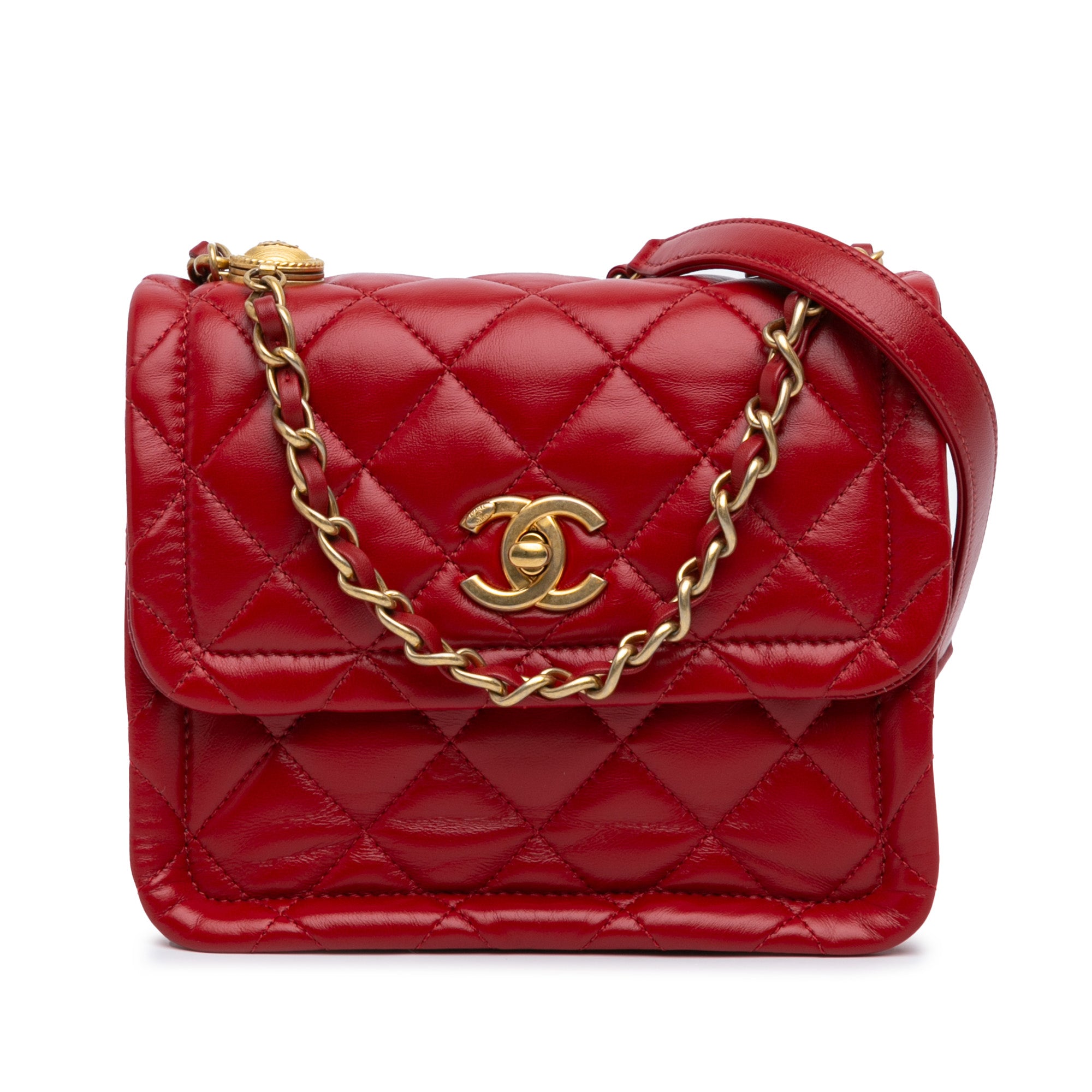 Mini Quilted Lambskin Soft Square Flap