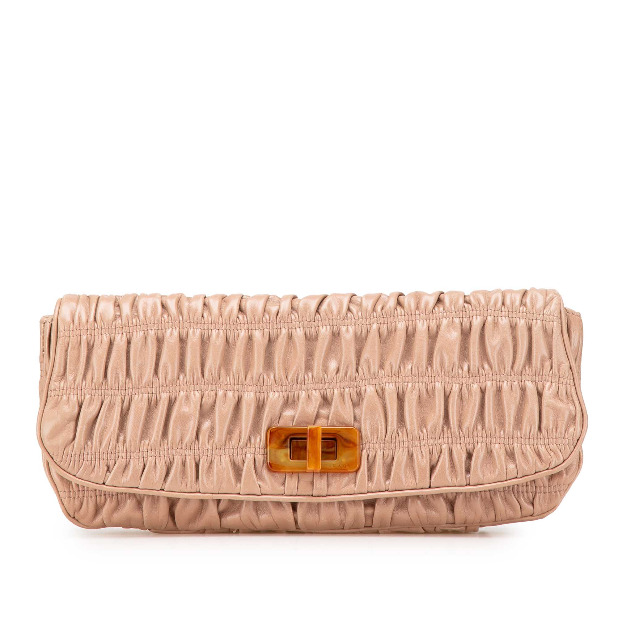 Nappa Gaufre Turn Lock Clutch