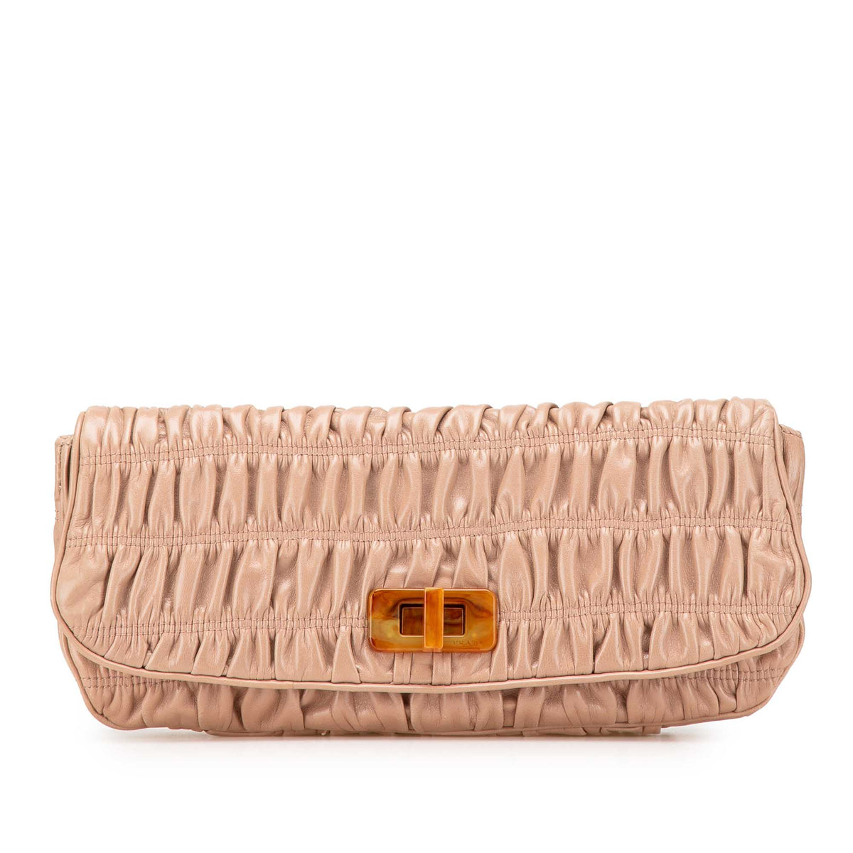 Nappa Gaufre Turn Lock Clutch