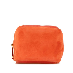 Suede and Calfskin Jamie Cube Charm Coin Pouch