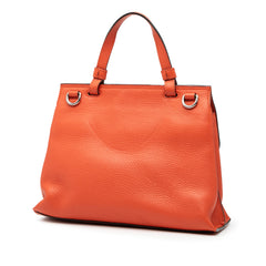 Small Leather Bamboo Daily Satchel