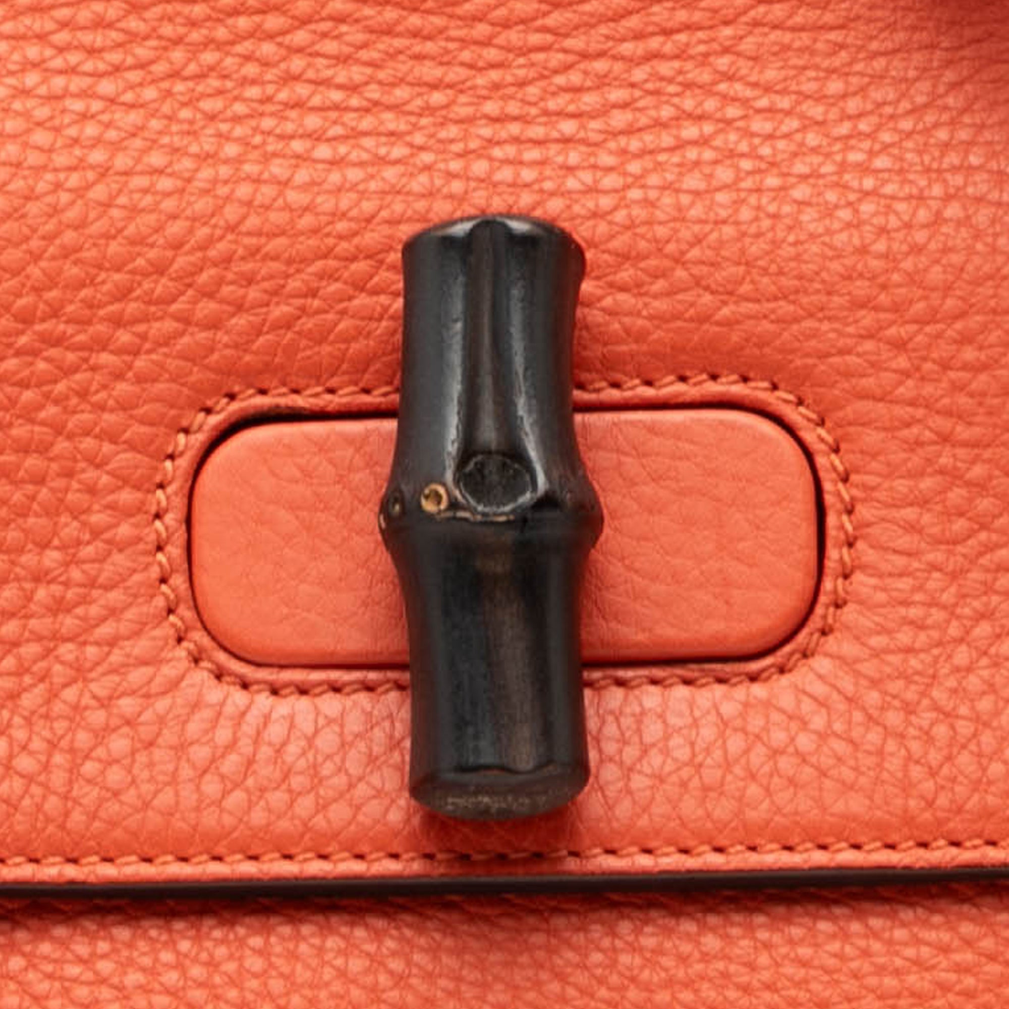 Small Leather Bamboo Daily Satchel