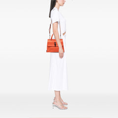 Small Leather Bamboo Daily Satchel