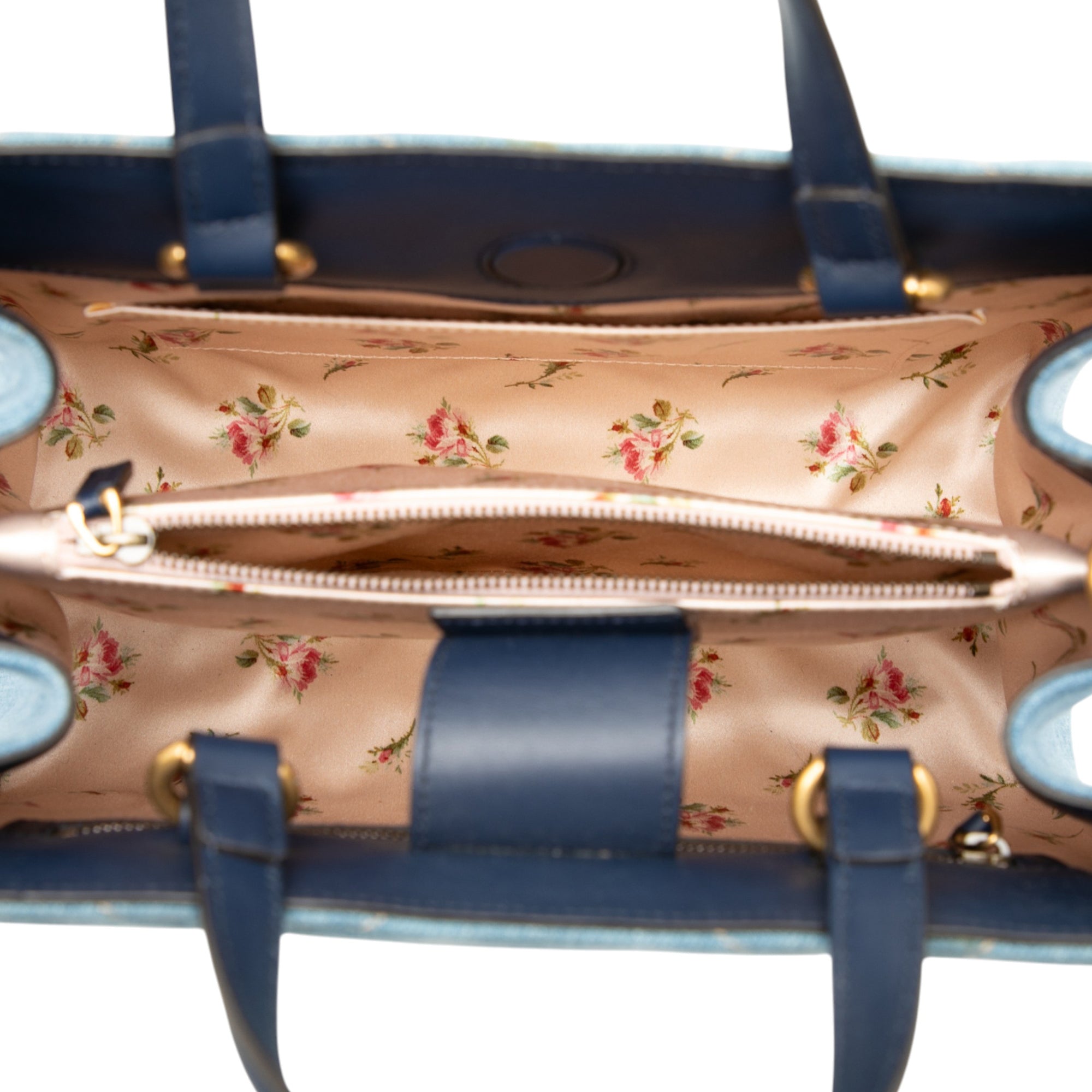 Small GG Marmont Matelasse Denim Pearly Satchel