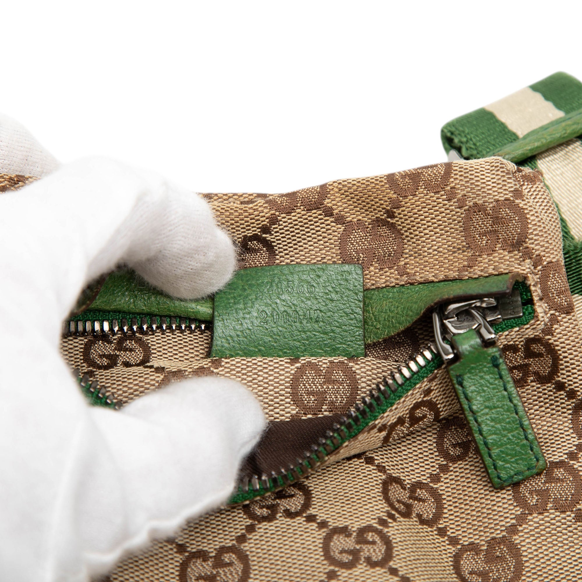 GG Canvas Web Double Pocket Belt Bag