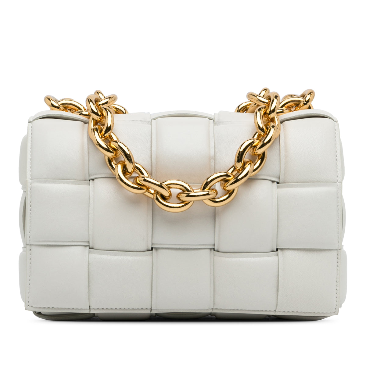 Nappa Intrecciato Padded Chain Cassette Satchel