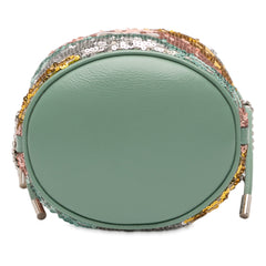 Small GG Marmont Sequined Diagonal Matelasse Leather Bucket Bag