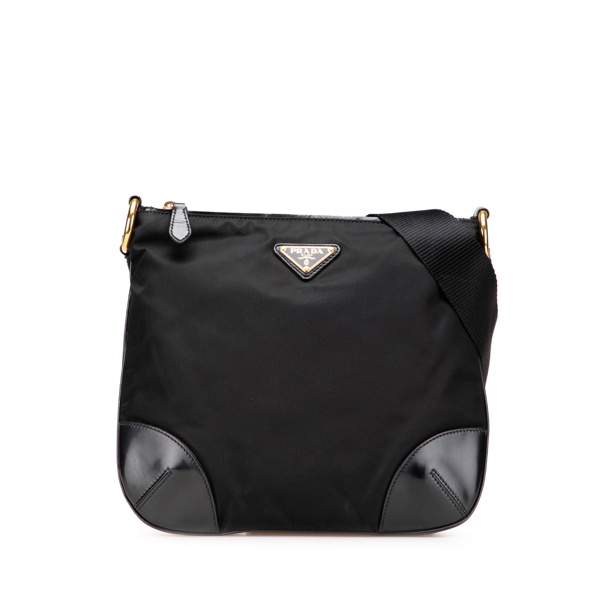 Vitello Trimmed Tessuto Zip Top Crossbody