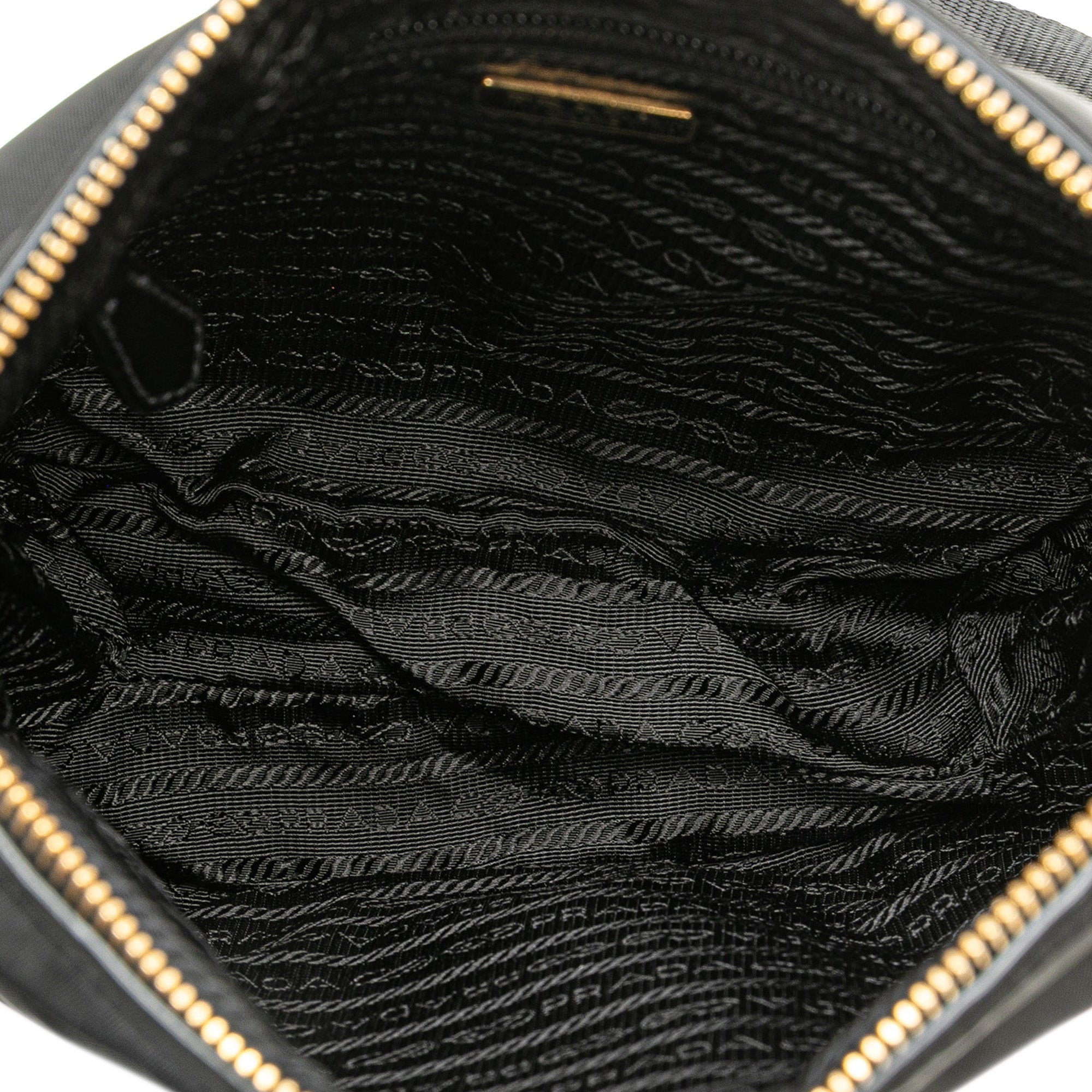 Vitello Trimmed Tessuto Zip Top Crossbody