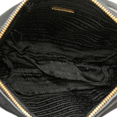 Vitello Trimmed Tessuto Zip Top Crossbody