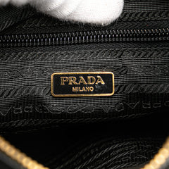 Vitello Trimmed Tessuto Zip Top Crossbody