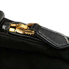 Vitello Trimmed Tessuto Zip Top Crossbody