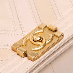 Medium Chevron Mixed Leathers Boy Flap