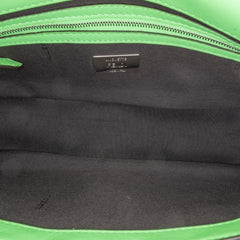 Zucca Embossed Stitched Leather Baguette Satchel