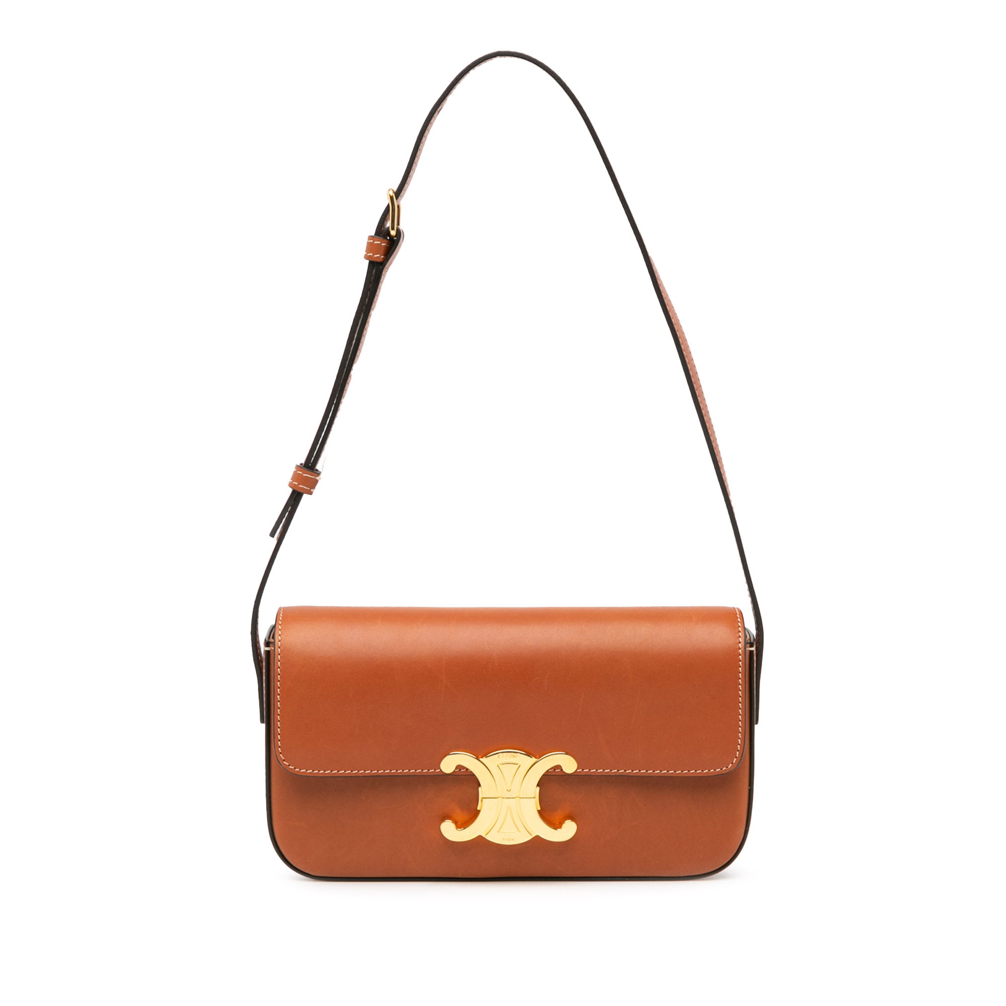 Leather Triomphe Claude Shoulder Bag